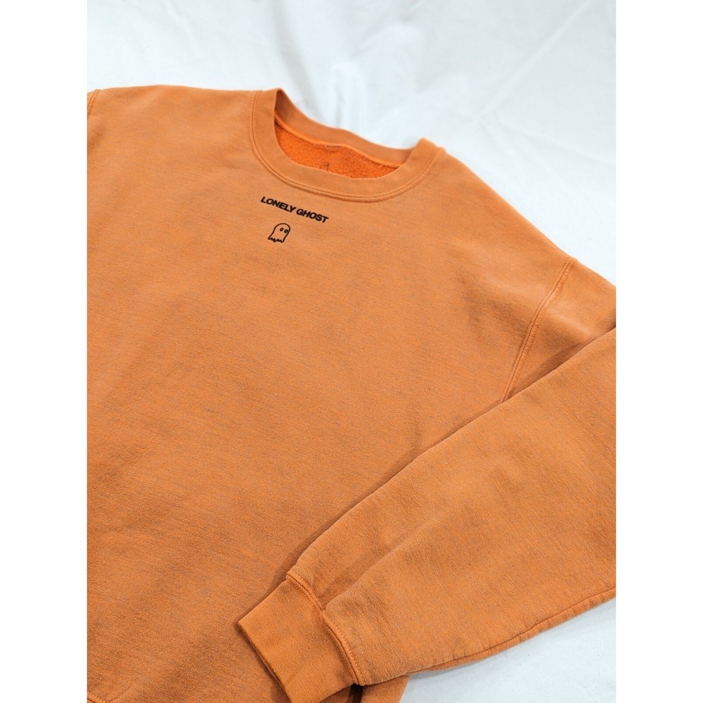 Lonely Ghost Sweatshirt Medium Heathered Graphic Pullover Crew Neck Text Me‎